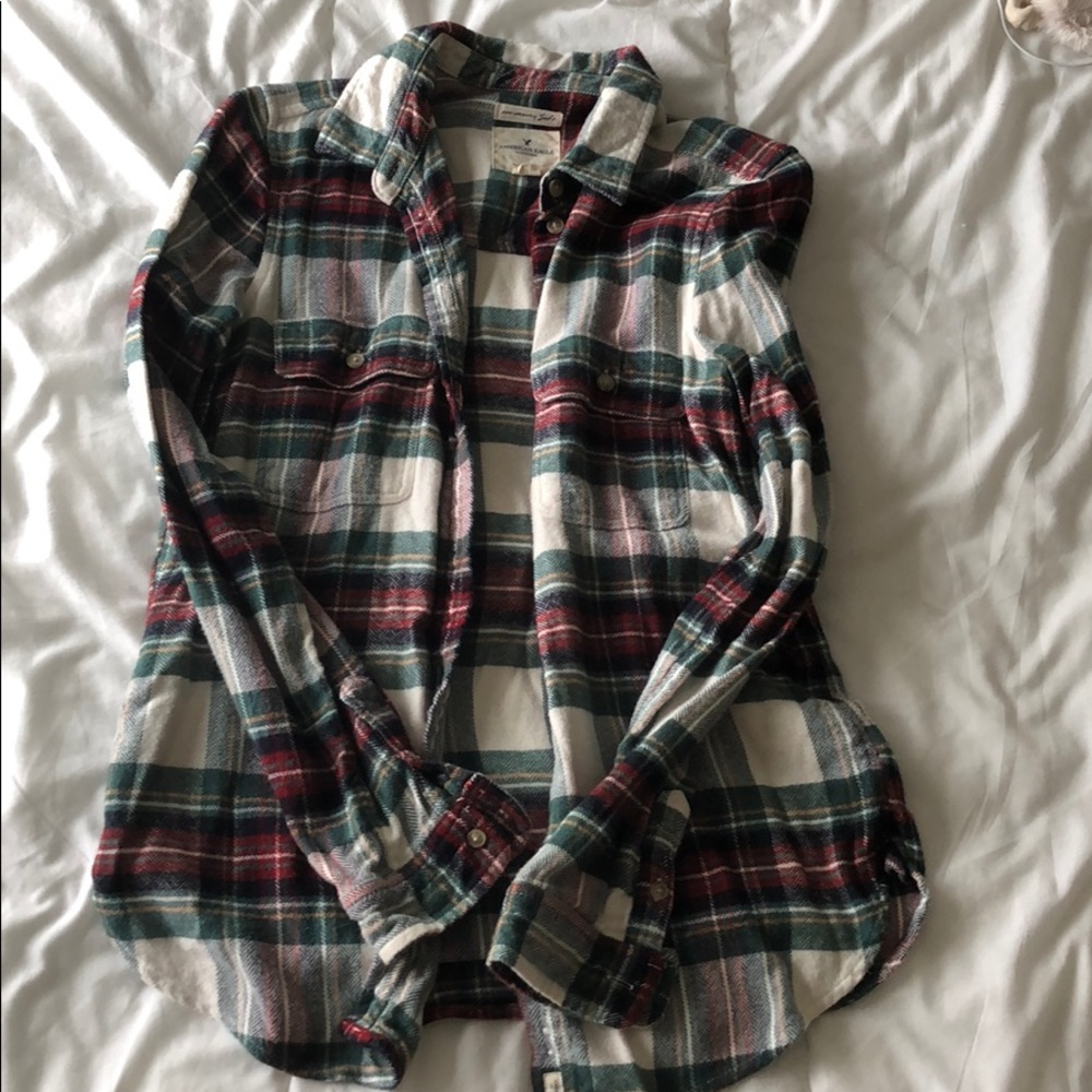 Red green and white flannel
